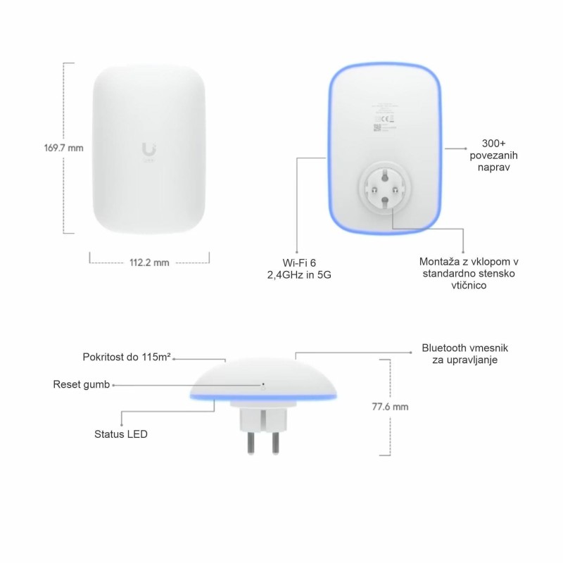 Dostopna točka (access point) Ubiquiti AX UniFi U6-Extender