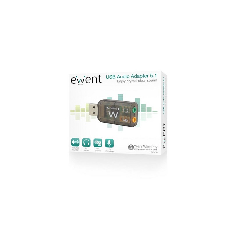 Zvočna kartica Ewent EW3751, USB, Virtual 5.1, 3D