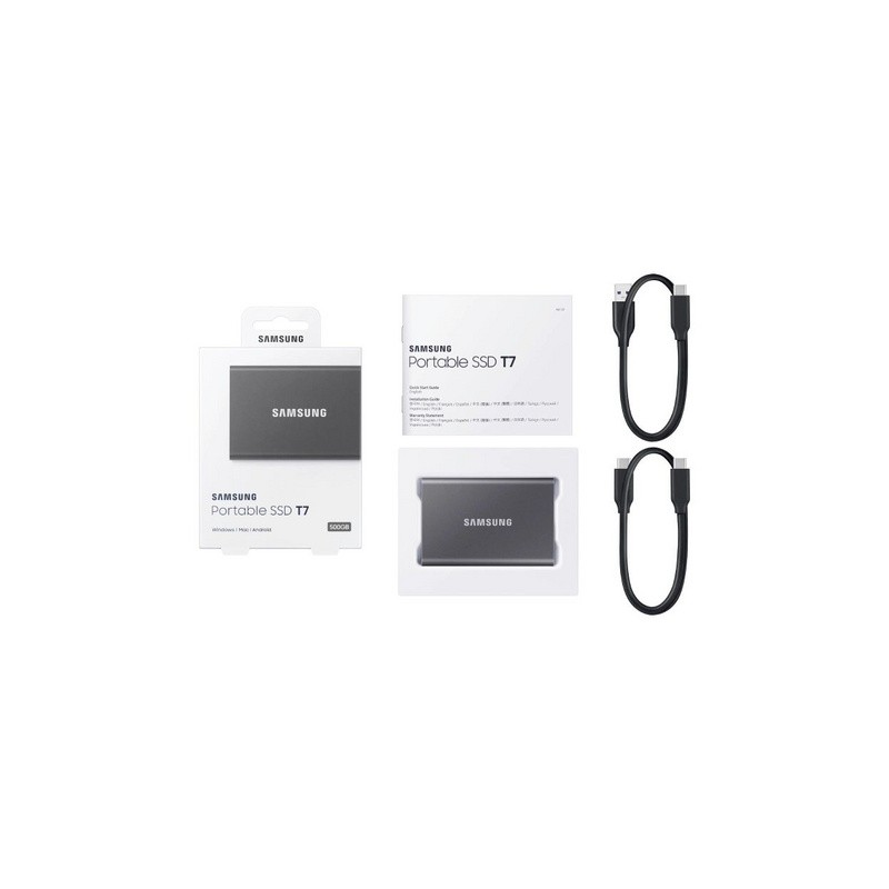 Zunanji disk SSD 1TB USB 3.2, Samsung T7, siv, USB-C