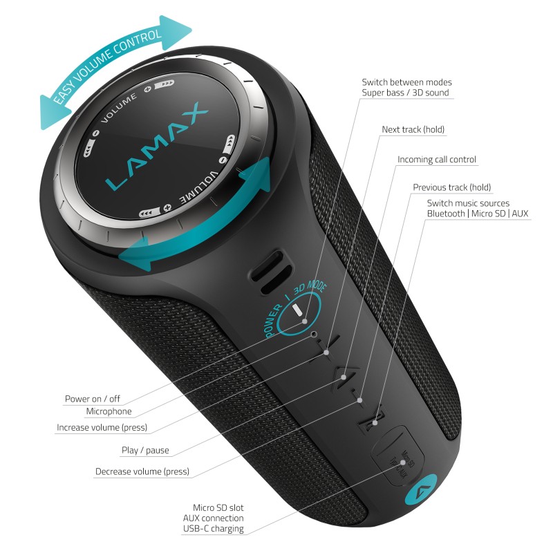 Zvočnik LAMAX Sounder2, črn