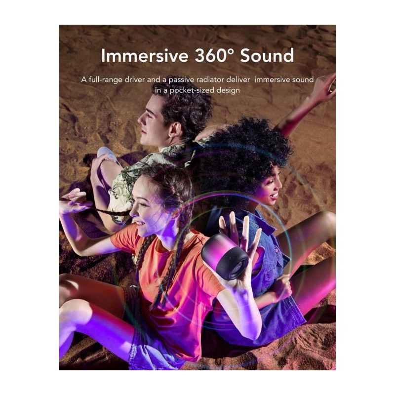 Zvočnik Anker Soundcore Glow Mini, črn, A3136G11