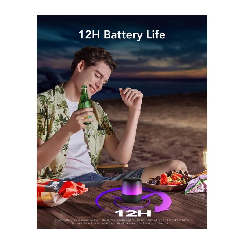 Zvočnik Anker Soundcore Glow Mini, črn, A3136G11