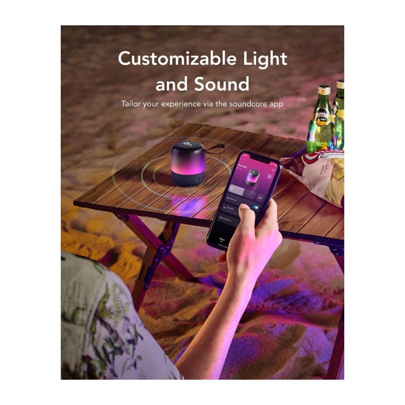 Zvočnik Anker Soundcore Glow Mini, črn, A3136G11