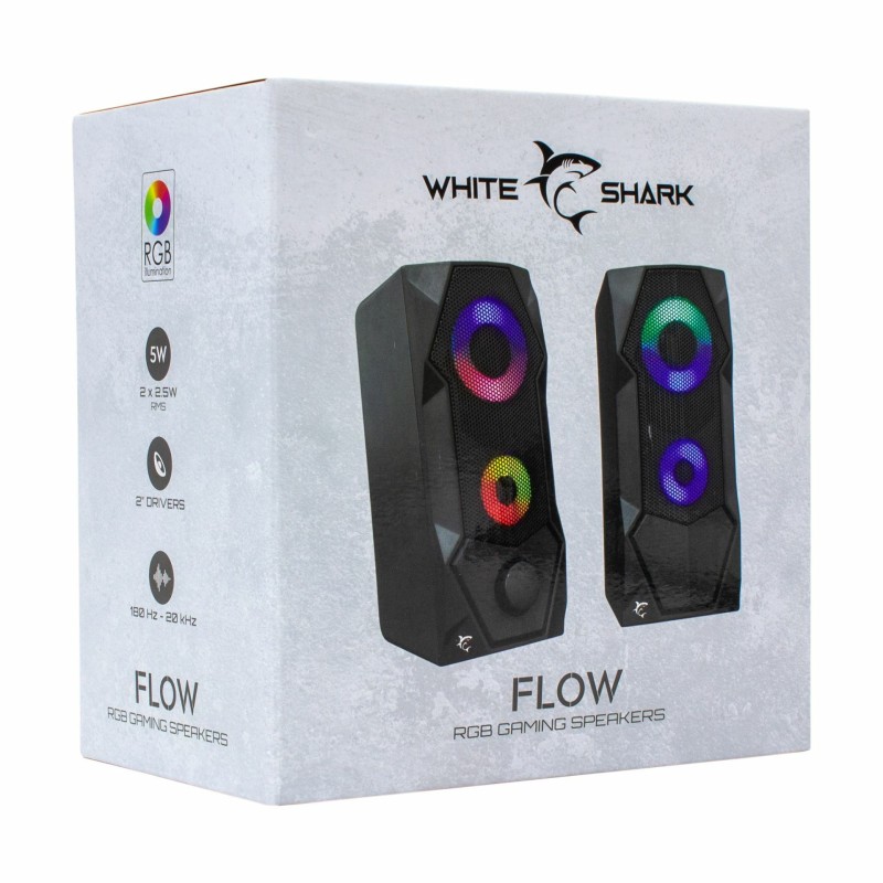 Zvočniki WHITE SHARK 2.0 FLOW RGB USB črni