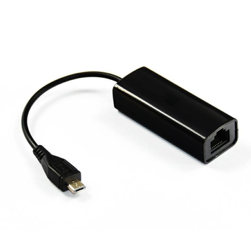 Adapter MicroConnect Micro USB - Ethernet, črn