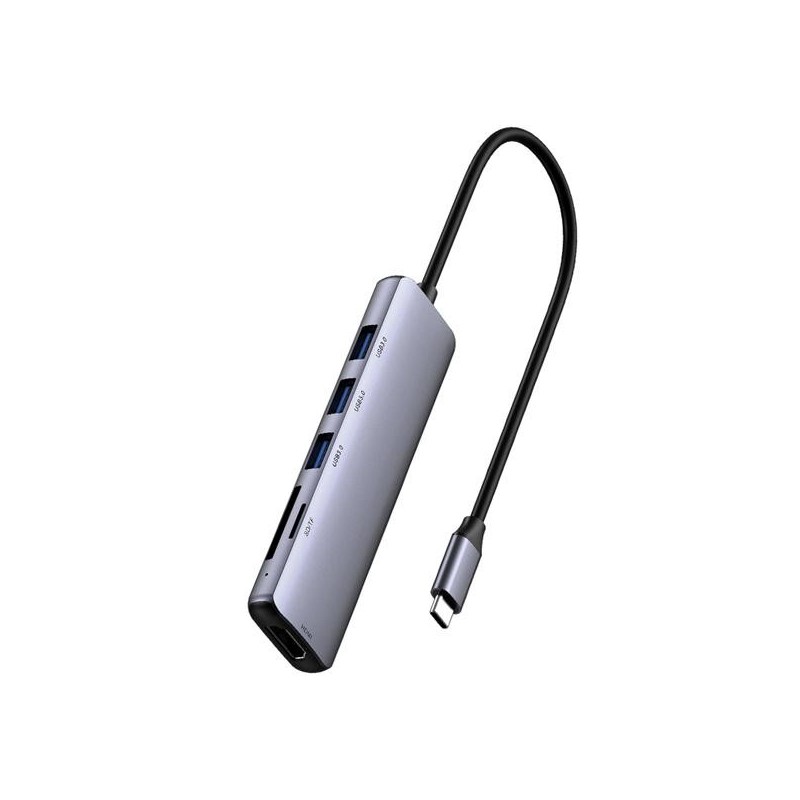 Priklopna postaja Netac Hub WF14, Type-C na 3xUSB3.0,HDMI, čitalec kartic mSD/SD