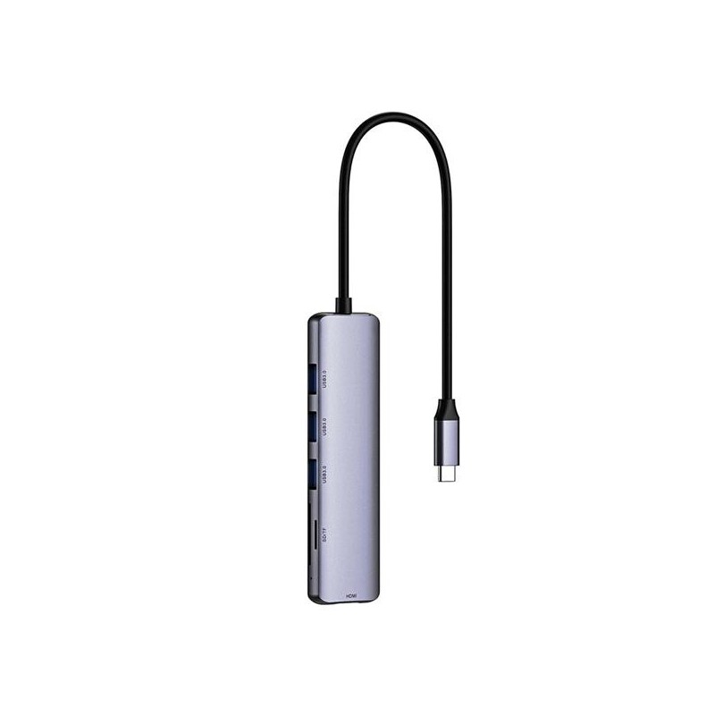 Priklopna postaja Netac Hub WF14, Type-C na 3xUSB3.0,HDMI, čitalec kartic mSD/SD
