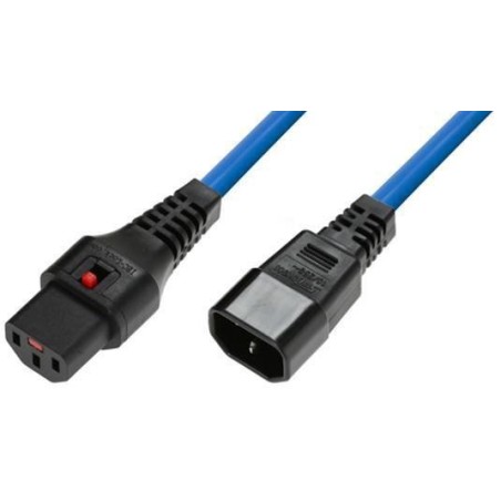Kabel MicroConnect C13 IEC Lock - C14, 0,5m, moder