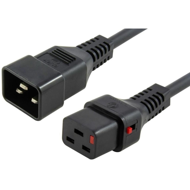 Kabel MicroConnect C19 IEC Lock - C20, 1,5m, črn