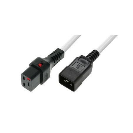 Kabel MicroConnect C19 IEC Lock - C20, 3m, bel