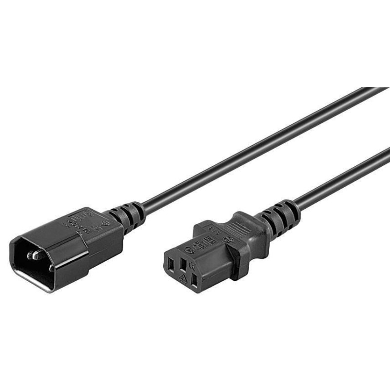Kabel MicroConnect C14F - C13M, 0,9m, črn