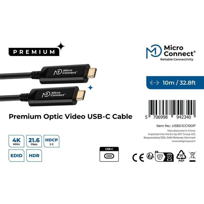 Kabel MicroConnect Premium USB-C, 10m