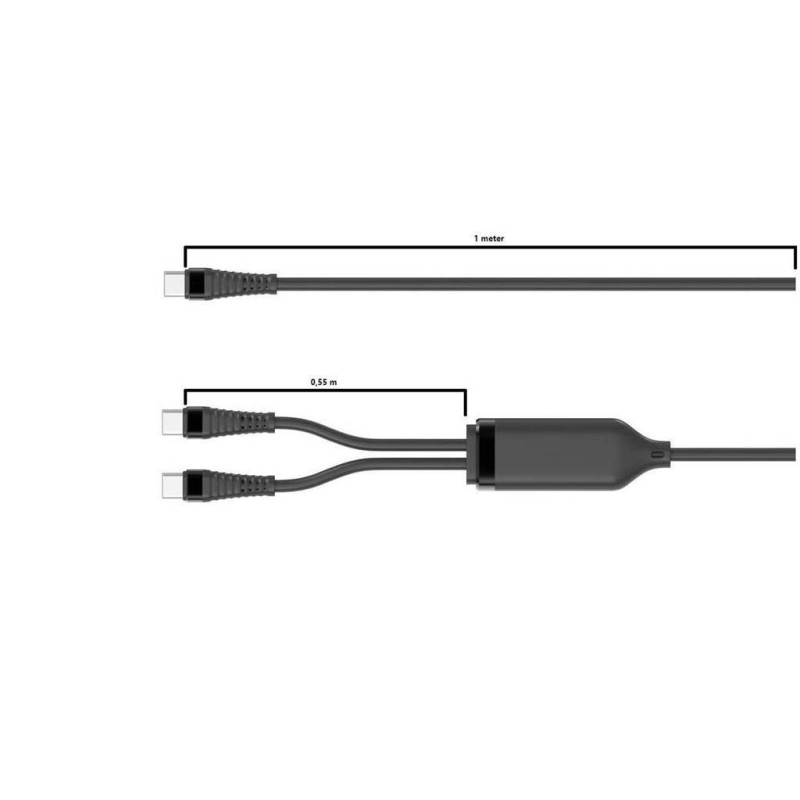 Razdelilni kabel MicroConnect 1-v-2 USB-C - USB-C×2, 1,55m