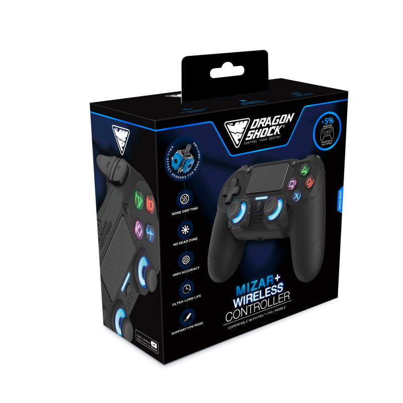 Kontroler DragonShock Mizar+, PS4/PC/Mobile, črn