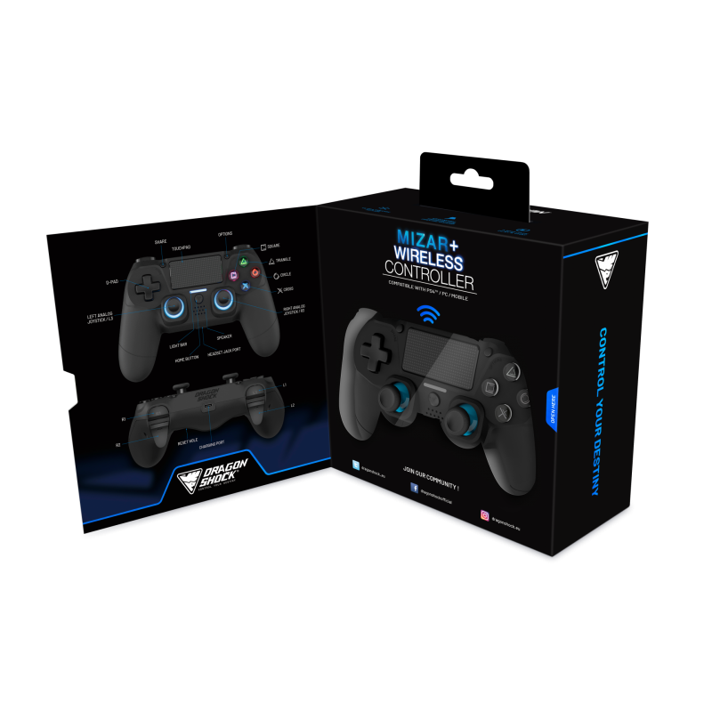 Kontroler DragonShock Mizar+, PS4/PC/Mobile, črn