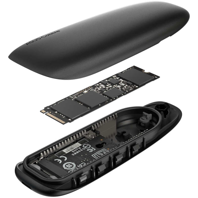 Ohišje za disk ASUS Cobble Black za M.2 NVMe/SATA SSD