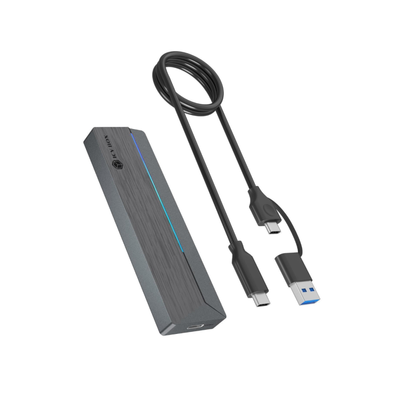 Ohišje za disk IcyBox IB-1826MCL-CU31 za M.2 NVMe/SATA SSD, RGB