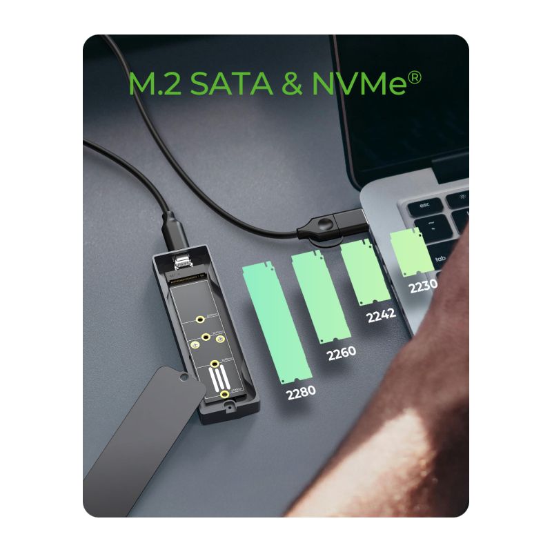 Ohišje za disk IcyBox IB-1826MCL-CU31 za M.2 NVMe/SATA SSD, RGB