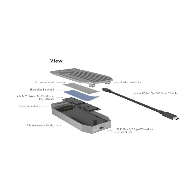 Ohišje za disk IcyBox IB-1919M-C42 za M.2 NVMe SSD