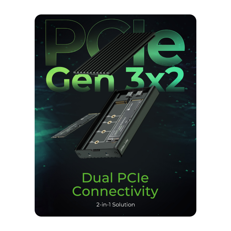Ohišje za disk IcyBox IB-2817M-C32 za 2× M.2 NVMe SSD