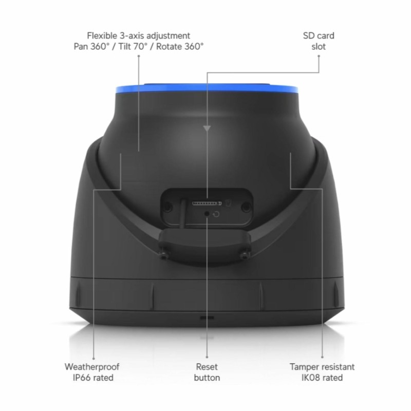 IP kamera Ubiquiti UVC-AI-Turret-B, 8.0MP, zunanja, črna