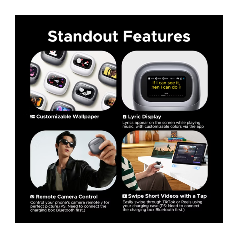 Slušalke Ugreen LightBuds Magic, sive