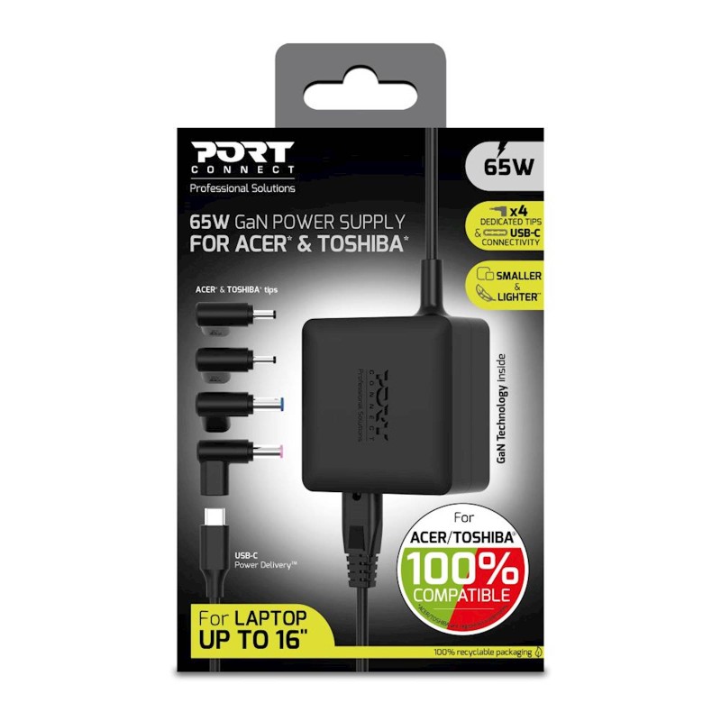 Napajalnik PORT Connect GaN2 USB-C 65W za Acer in Toshiba
