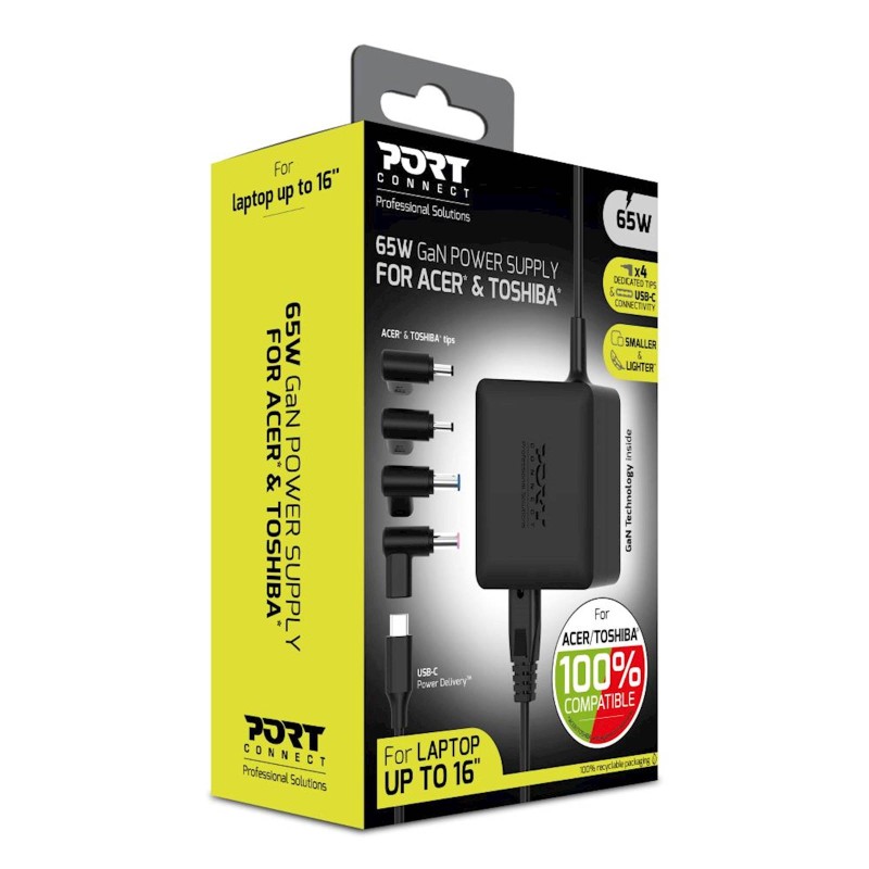 Napajalnik PORT Connect GaN2 USB-C 65W za Acer in Toshiba