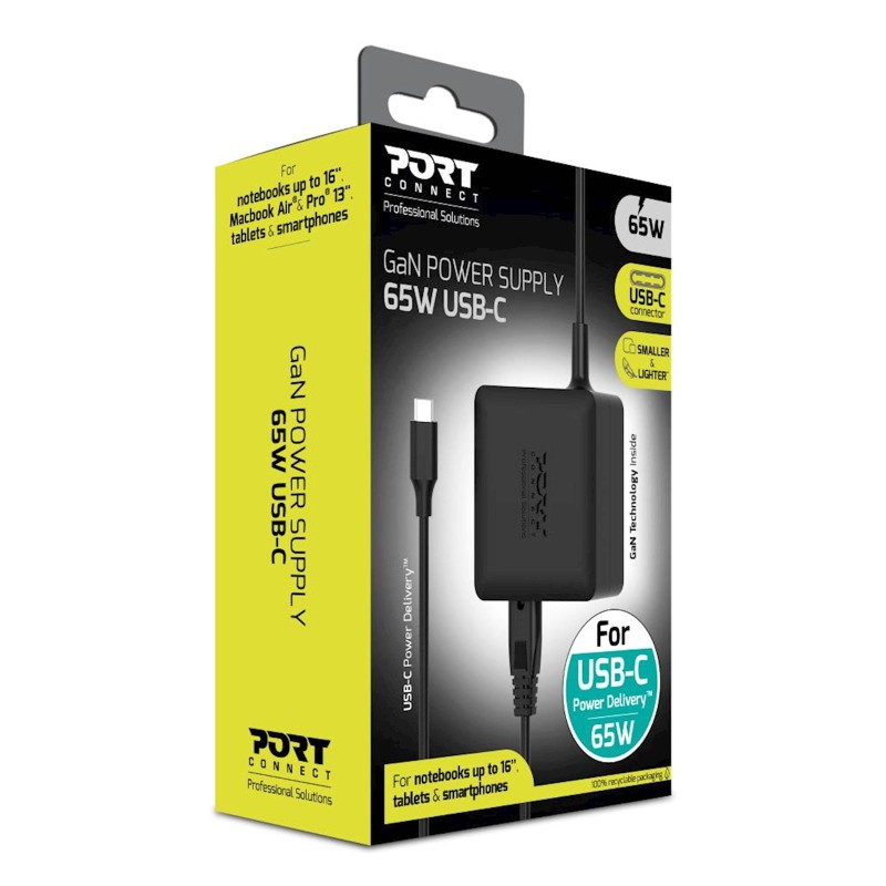 Napajalnik PORT USB-C GaN 65W z EU AC kablom