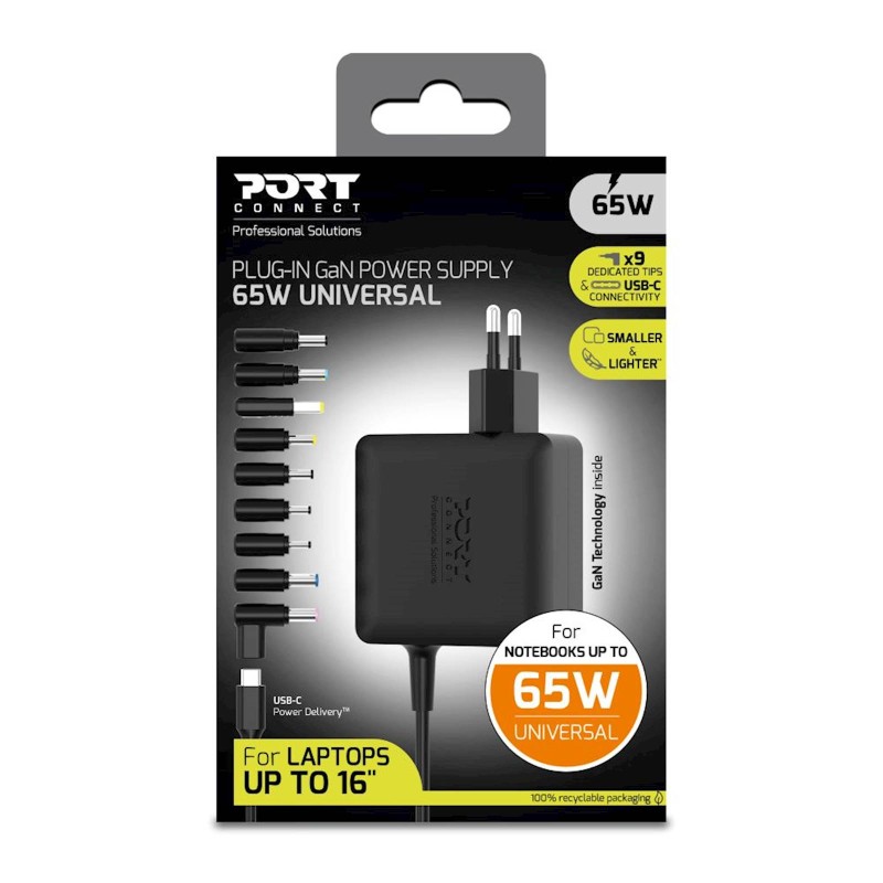 Napajalnik PORT Connect GaN2 65W plug-in EU