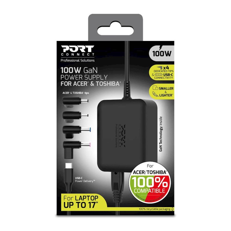 Napajalnik PORT 100W GaN za Acer in Toshiba (EU)