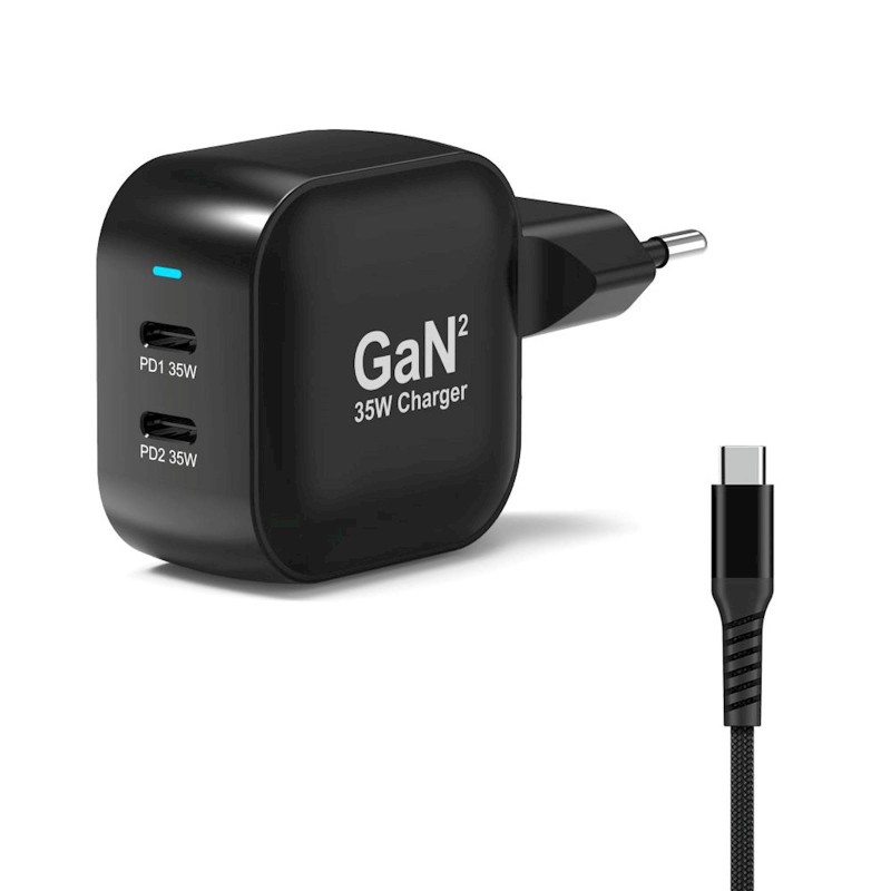 Polnilec PORT 35W GaN USB-C PD + kabel USB-C, 2m