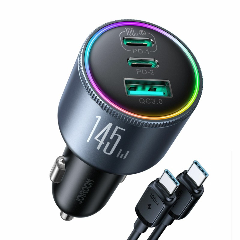 Avtomobilski polnilec Joyroom JR-CCN07, 145W, USB-A/C, črn