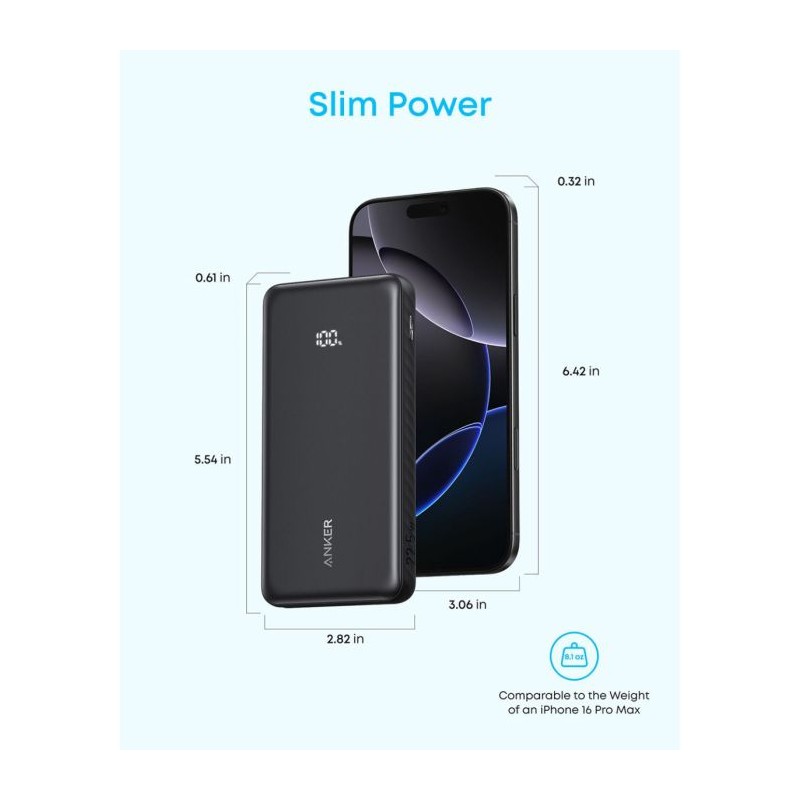 Prenosna baterija Powerbank Anker Zolo A110DH11, 10000 mAh, črn