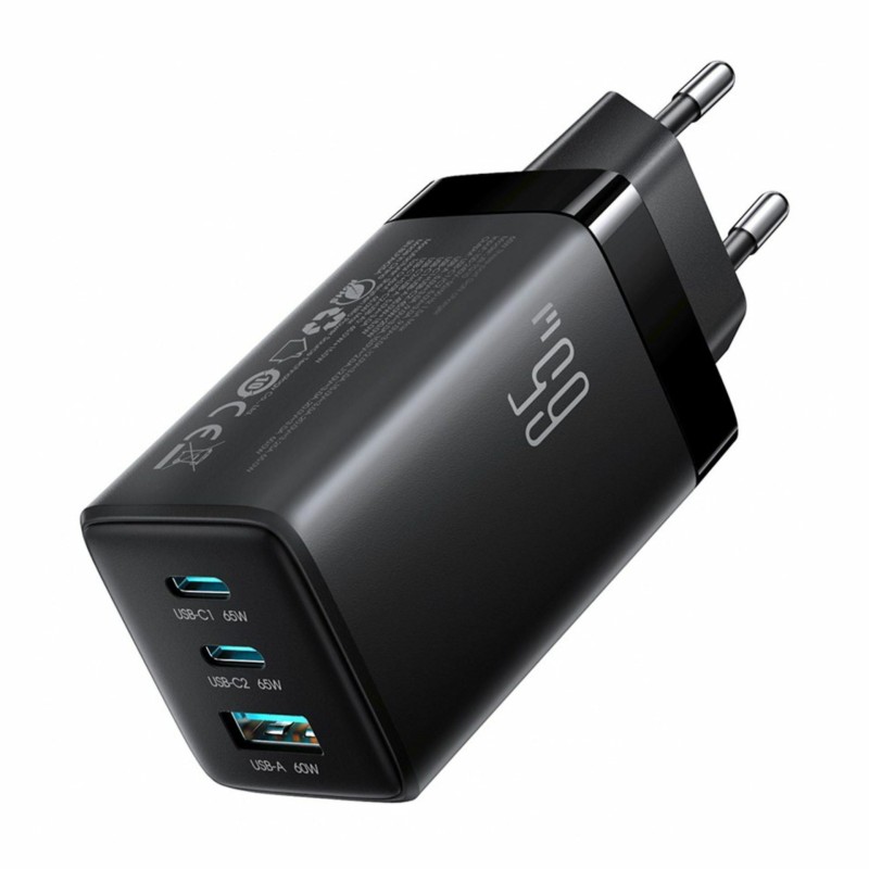 Polnilec Joyroom JR-TG10, 65W, USB-C/A, s kablom, črn