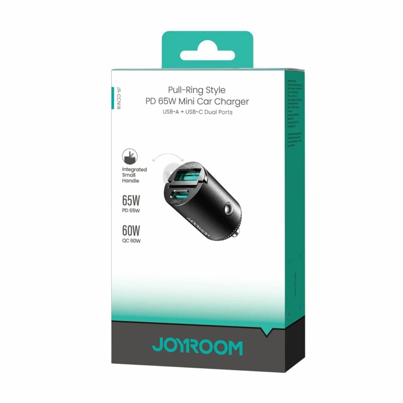 Avtomobilski polnilec Joyroom JR-CCN18, 65W, USB-A/C, črn