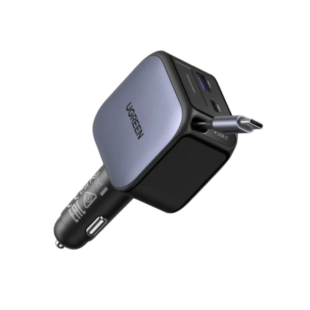 Avtomobilski polnilec Ugreen, 90W, vgrajen USB-C kabel
