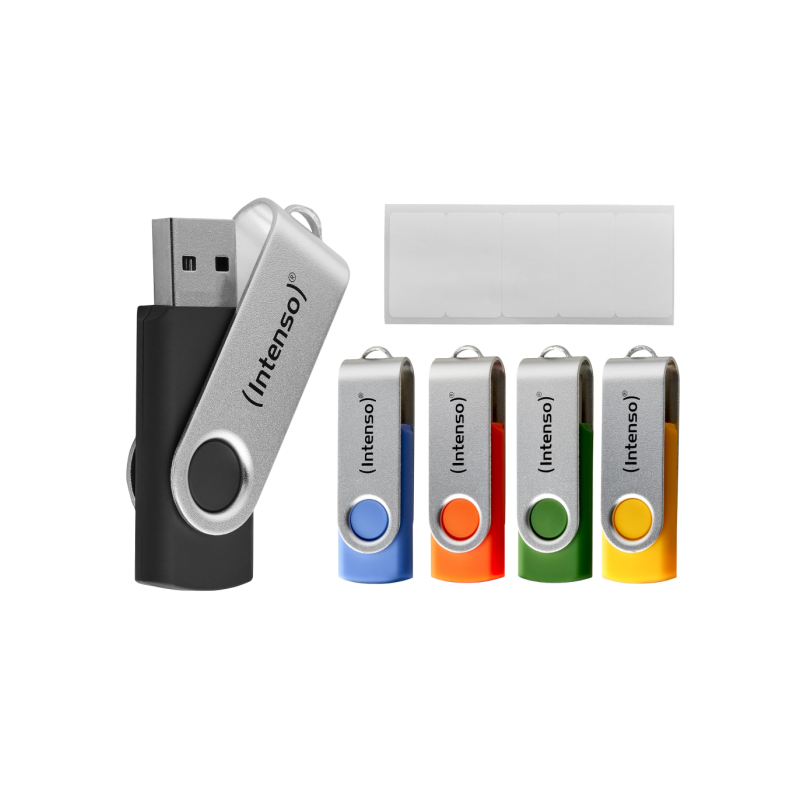 USB kjučki 5x16GB Intenso Basic Line, USB 2.0, barvni