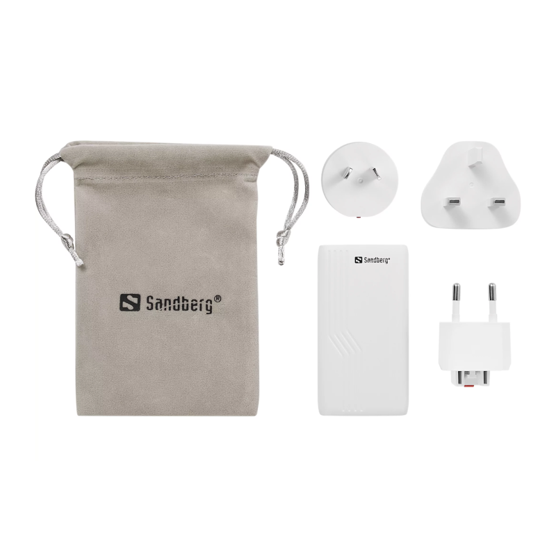 Polnilec Sandberg 4-v-1 TravelCharger, 2x USB-C, 65W
