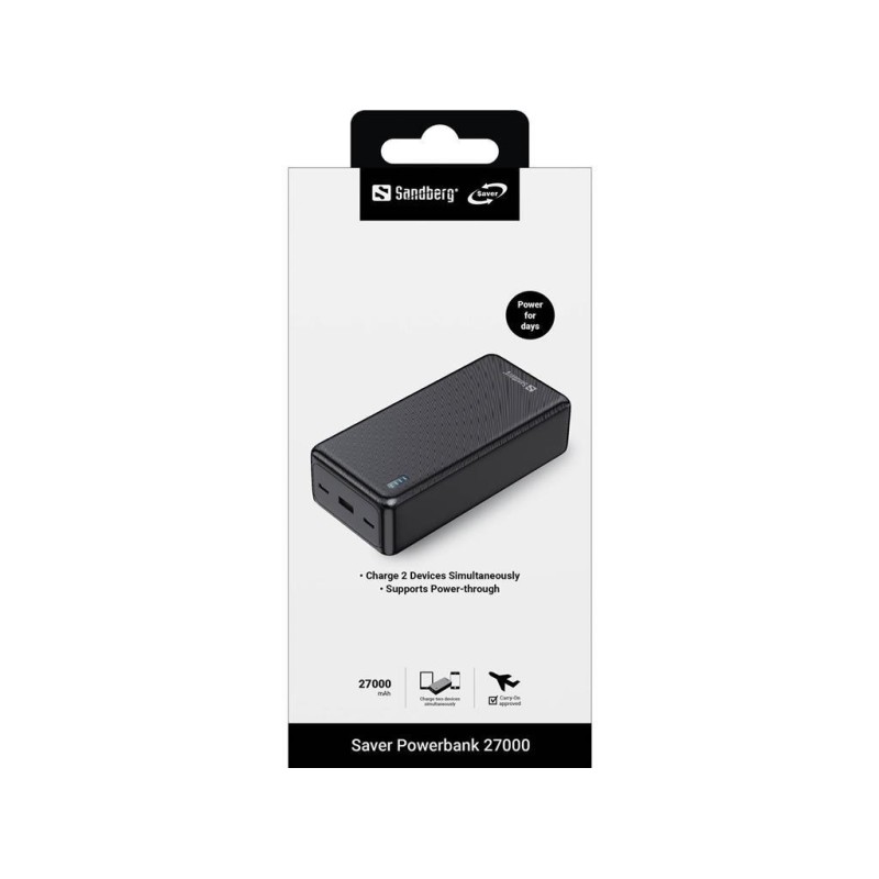 Prenosna baterija Powerbank Sandberg Saver, 27000 mAh