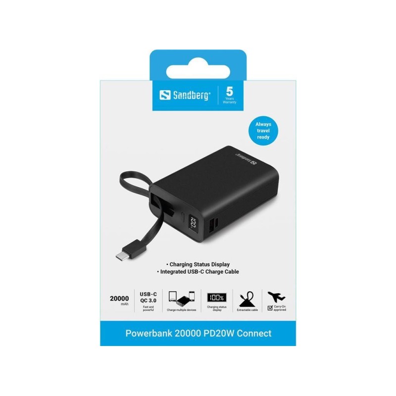 Powerbank Sandberg 20000 PD20W Connect, 20000 mAh
