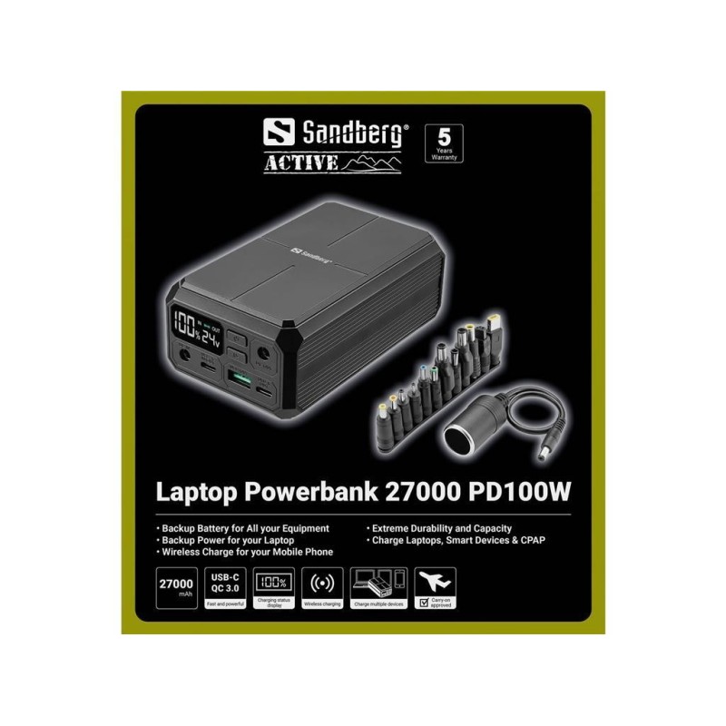 Prenosna baterija Powerbank Sandberg Laptop 27000 PD100W, 27000 mAh