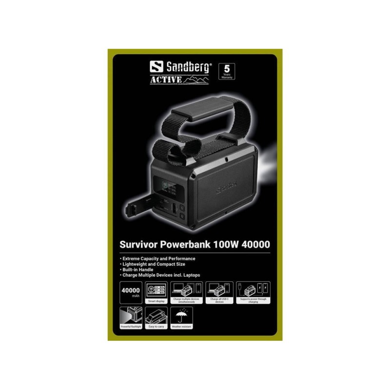 Prenosna baterija Powerbank Sandberg Survivor 40000 100W, 40000 mAh