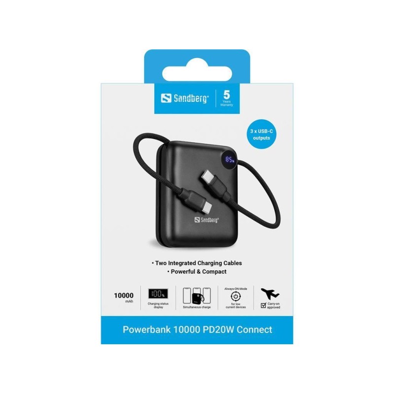 Prenosna baterija Powerbank Sandberg 10000 PD20W Connect, 10000 mAh