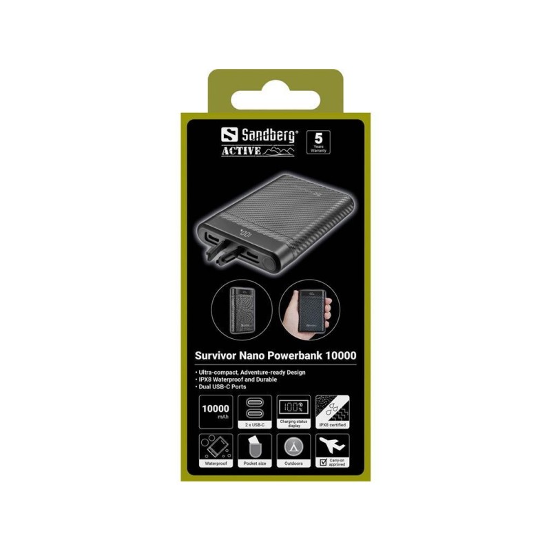 Prenosna baterija Powerbank Sandberg Survivor Nano 10000, 10000 mAh
