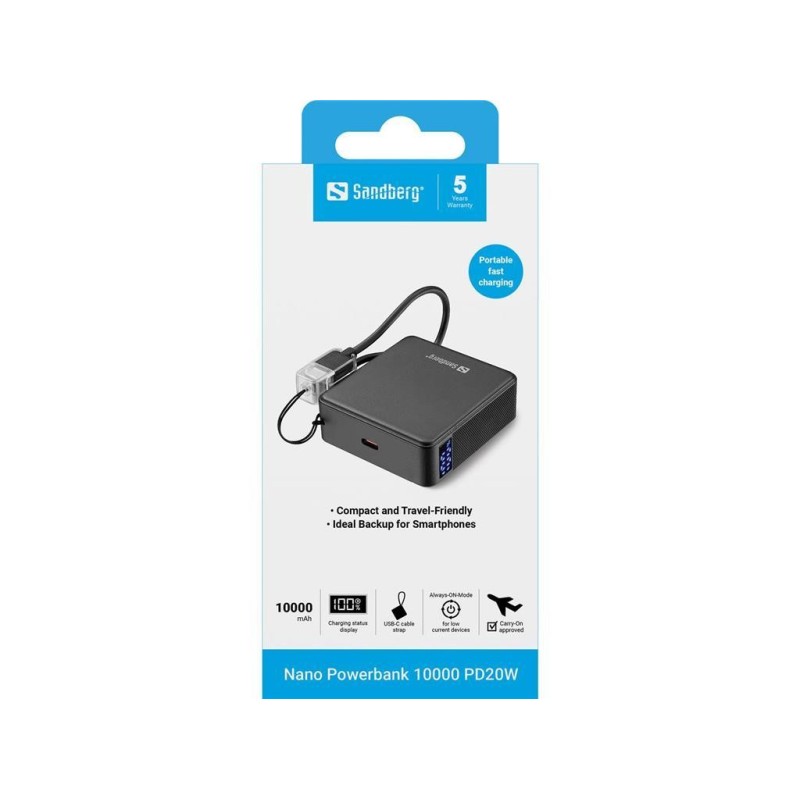 Prenosna baterija Powerbank Sandberg Nano PD20W 10000, 10000 mAh