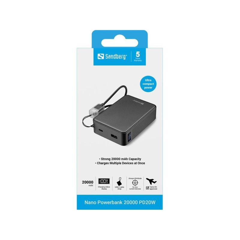 Prenosna baterija Powerbank Sandberg Nano PD20W 20000, 20000 mAh