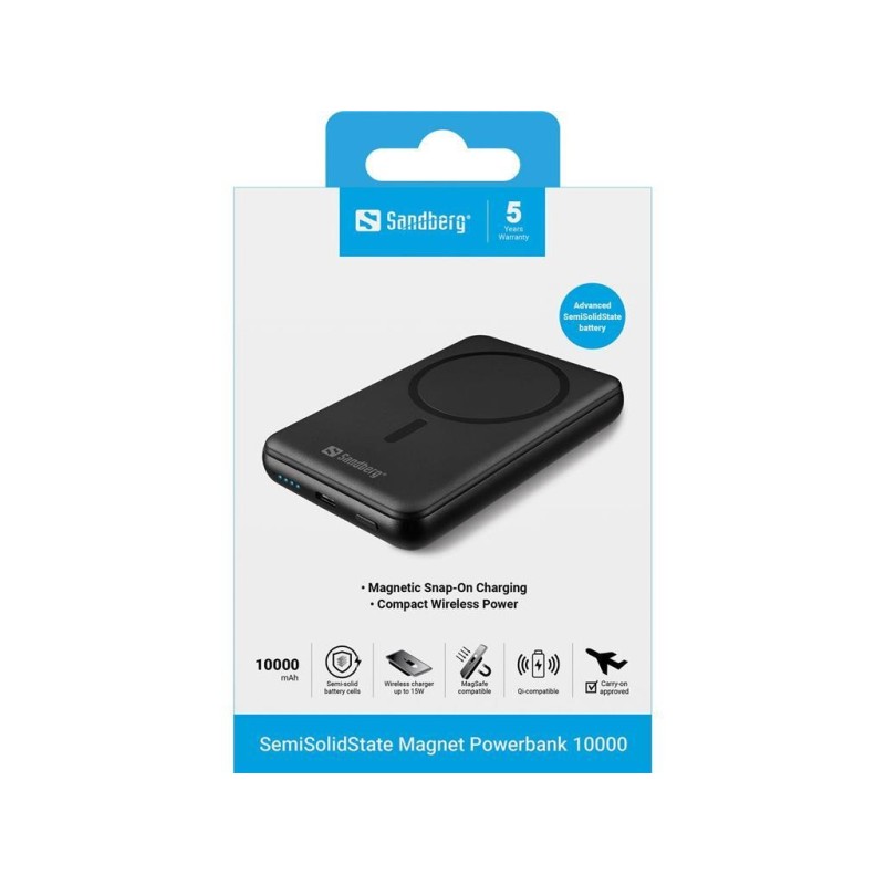 Prenosna baterija Powerbank Sandberg SolidState Magnet 10000, 10000 mAh