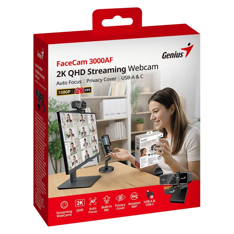 Spletna kamera Genius FaceCam 3000AF, črna