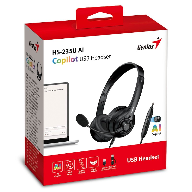 Slušalke Genius HS-235U AI, črne